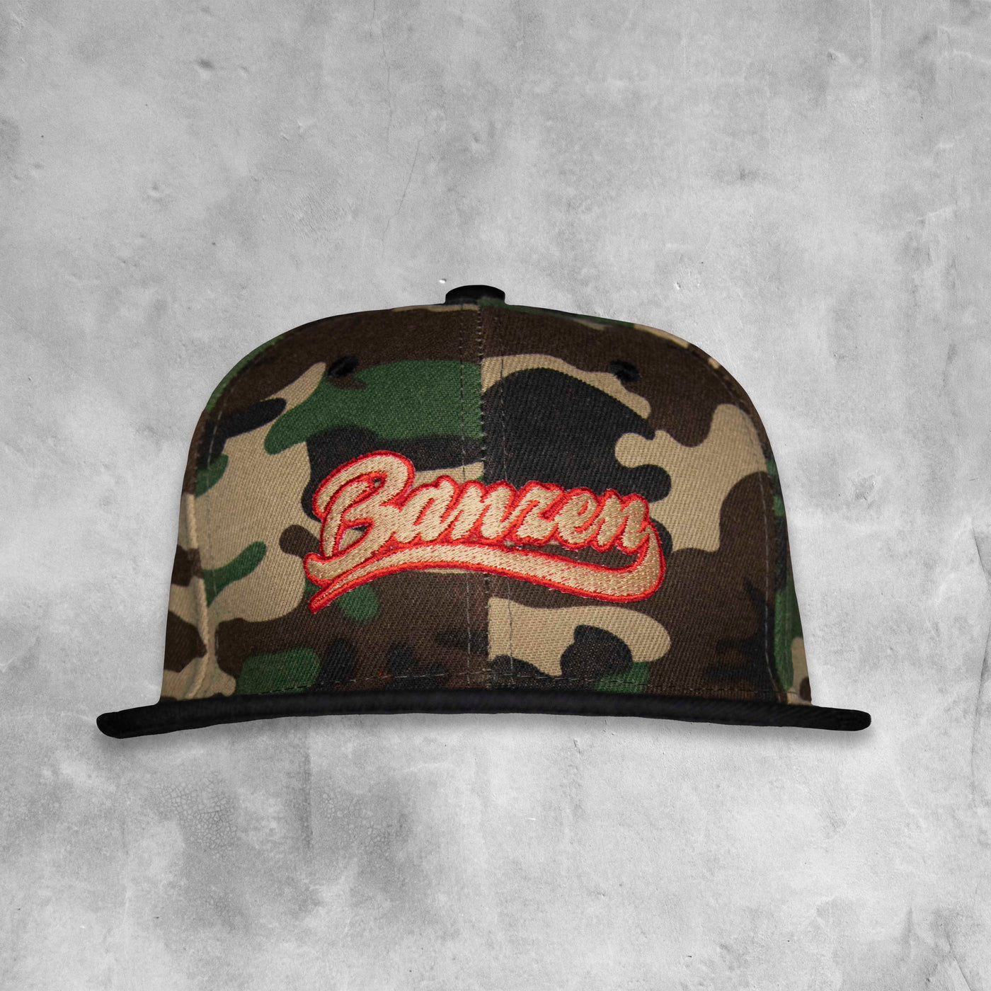 SCRIPT SNAPBACK - CAMO/BLACK (TAN/RED)