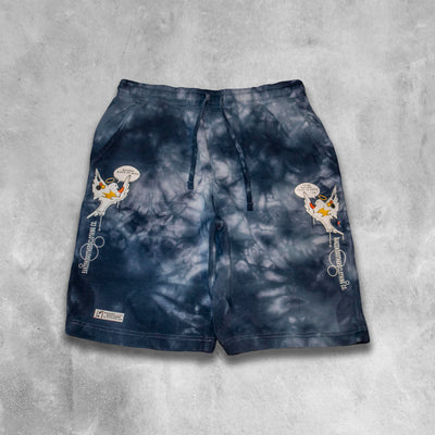BIRDs OF A FEATHER TIE DYE SHORTs - BLUE
